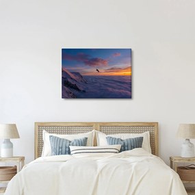 Obraz pri západe slnka, Mt. blanc (70x50 cm)