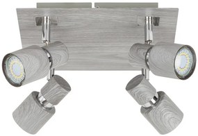 Rabalux MERKUR stropné bodové svietidlo max. 4x50W | GU10 | IP20 - strieborný dub