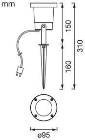Ledvance - LED Vonkajšia lampa NAUT SPIKE LED/2W/12V IP44
