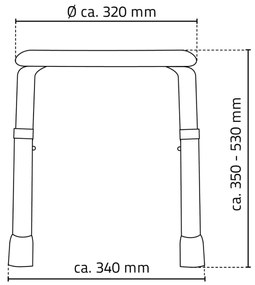 Ridder, Sedátko kúpeľňové priemer 32cm, biele, A00603101