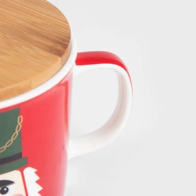 Hrnček FEDO bordový, s bambusovým vrchnákom 718700 340 ml