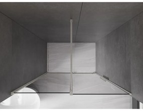 Mexen Velar, posuvné sprchové dvere do otvoru 150 cm, 8mm šedé sklo, brúsená oceľ, 871-150-000-41-97