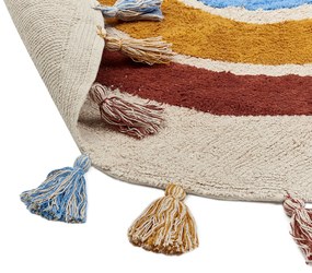 Okrúhly bavlnený koberec ø 120 cm viacfarebný YAGCI Beliani