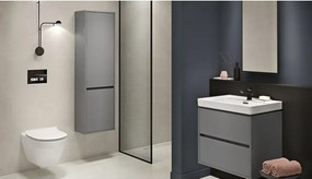 Cersanit Crea - závesná skrinka s umývadlom 100cm, biely lesk, S924-021+K114-018