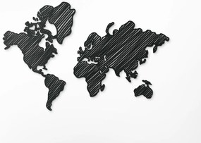 drevko Moderná dekorácia mapa sveta na stenu Rozmer obrazu: 42,5 x 65 cm, Farba dekorácie: Čierna
