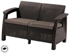 Deokork Záhradná ratanová pohovka 2-miestna CORFU LOVE SEAT (hnedá)