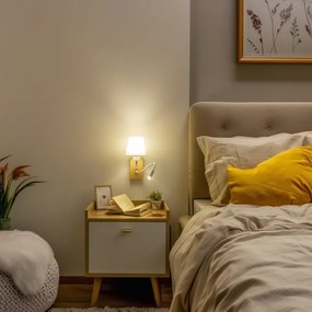 Brilagi - LED Nástenná lampa NUBILA WOOD 1xE27/25W/230V + LED/3W dub/biela