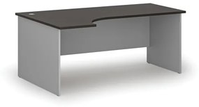 Kancelársky rohový pracovný stôl PRIMO GRAY, 1800 x 1200 mm, ľavý, sivá/wenge