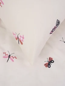 Bavlnená obliečka na vankúš Renforcé 40 × 60 cm – Motýlci béžová