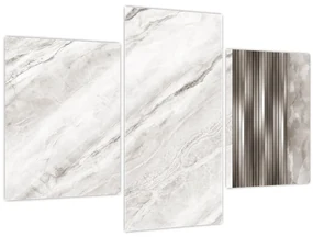 Obraz - Mramor so striebornými linkami (90x60 cm)