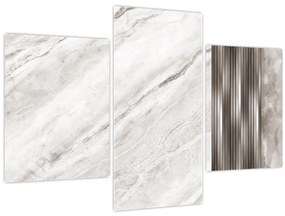 Obraz - Mramor so striebornými linkami (90x60 cm)