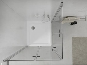 Mexen Lima Duo, sprchovací kút s 2-krídlovými skladacími dverami 70 (dvere) x 70 (dvere) cm, 6mm číre sklo + slim sprchová vanička 5cm biela, 856-070-070-01-02-4010