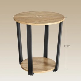 Príručný stolík OSKAR LET057B11 hnedý / čierny