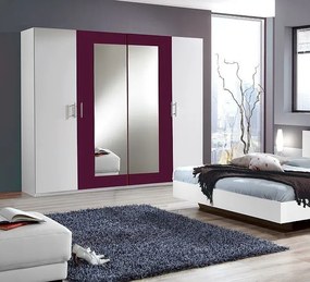 Šatníková skriňa s otočnými dverami Nora, 225 cm, biela/grafitová