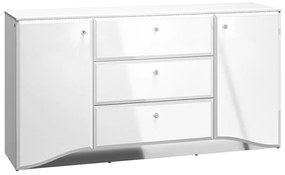 KOMODA CRISTINE BIELY LESK + ZRKADLO 160 cm