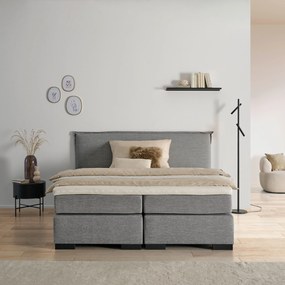 XXXLutz BOXSPRINGOVÁ POSTEĽ, 180/200 cm, antracitová, sivá, béžová, écru MID.YOU - Online Only spálne - 001651000104