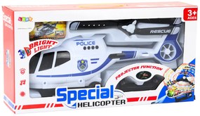 LEAN TOYS Policajný vrtuľník na batérie – svetelné a zvukové efekty