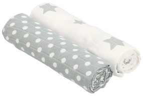Látková tetra osuška New baby Softy 90 x 110 cm sivo-biela 2 ks