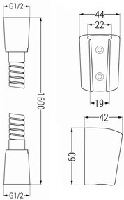 Mexen príslušenstvo - 1-bodový ručný sprchový set R-40, čierna, 785406052-70