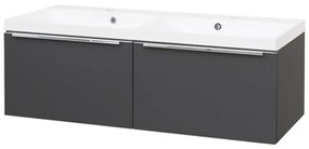 Mereo Mereo, Mailo, kúpeľňová skrinka s umývadlom z liateho mramoru 121 cm, chrómové madlo, MER-CN538M