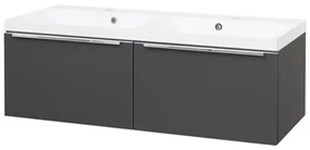 Mereo Mereo, Mailo, kúpeľňová skrinka s umývadlom z liateho mramoru 121 cm, chrómové madlo, MER-CN538M