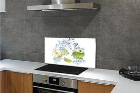 Sklenený obklad do kuchyne Voda jablko nakrájaný 125x50 cm