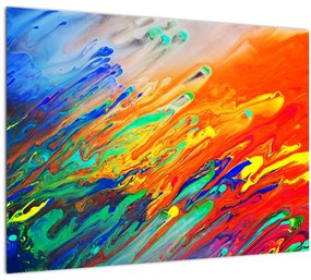 Sklenený obraz - Farebná abstrakcia (70x50 cm)