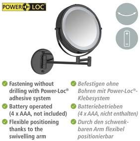 Kozmetické zrkadlo s osvetlením/zväčšovacie (zväčšenie 5x) ø 25,5 cm Lumi – Wenko