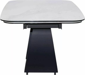 Rozkladací jedálenský stôl Infinity 160/240 cm biely mramor/čierny