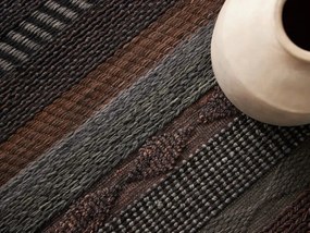 Diamond Carpets India, Ručne viazaný kusový koberec Black Melange DE 2006 Multi Colour, 80x150, hnedá, obývacia izba