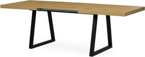 Jedálenský stôl 160x90 cm, rozkladací HT-R5624 OAK dub / čierne nohy