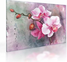 Sklenený obraz - Orchidey, aquarel (70x50 cm)