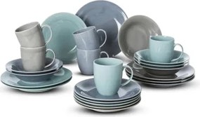 Jedálenský servis (24 dielov) Jive, šedá/modrá/mentolová%