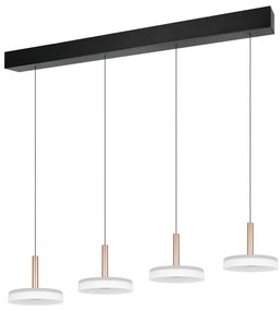 LED stmievateľné závesné svietidlo v čierno-bielo-zlatej farbe so skleneným tienidlom Celeste – Trio