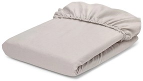 Napínacie prestieradlo z biber bavlny, dvojlôžko, sivobéžové