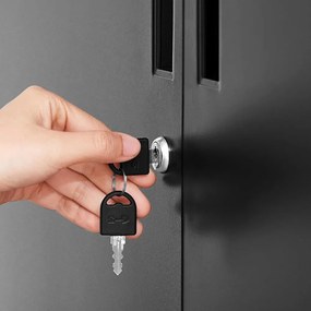 SongmicsHome Viacúčelová kovová skrinka RAVEN, 40x80x90cm, čierna