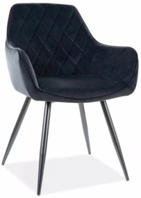 Stolička Linea Velvet Čierna