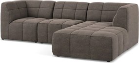 Hnedá rohová pohovka z textílie buklé (pravý roh/s leňoškou) Aloha – Makamii