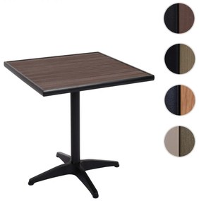 Záhradný stôl HWC-J95, hliník vzhľad dreva - čierna, teak hnedá