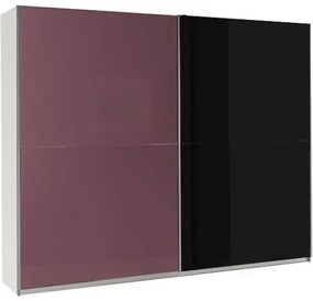 Skriňa Lux 8 fialová lesklá/čierna lesklá 244 cm