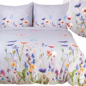 FLANELOVÉ OBLIEČKY FLANELOVE 180X200 CM, 2KS 70X80 CM KVETY