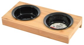 Bambusová súprava misiek s podstavcom pre psa ø 12 cm – Love Story