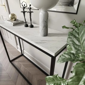 KONZOLA BELLA BIELY MRAMOR / ČIERNÝ PODSTAVEC 100