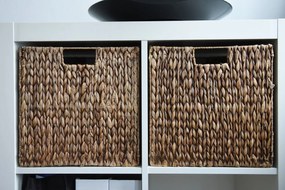 Sada policových boxov NEW ASIA, 2-set, vodný hyacint, 32x32x32 cm, hnedá