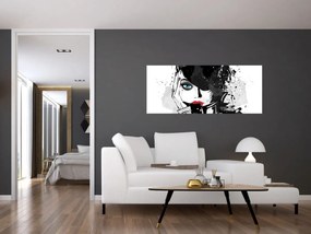 Obraz - Tajomná žena (120x50 cm)