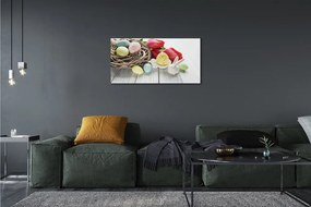 Obraz na plátne vajcia tulipány 140x70 cm