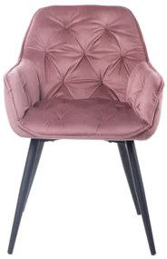 Jedálenská stolička CHERRY zamatová ružová ALL 999158