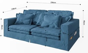 Modrá pohovka 236 cm Nora – Ropez