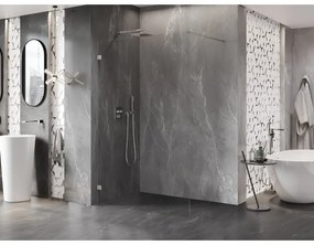Mexen Lunar sprchová stena ľavá 50 x 200 cm, 8mm číre sklo, brúsená oceľ, 830-050-000-97-00-L