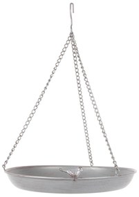 Závesné napájadlo pre vtáky Round, 45x30,5 cm, kov, sivá